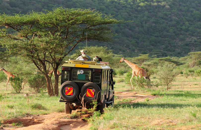 A safari truck in Kenya.