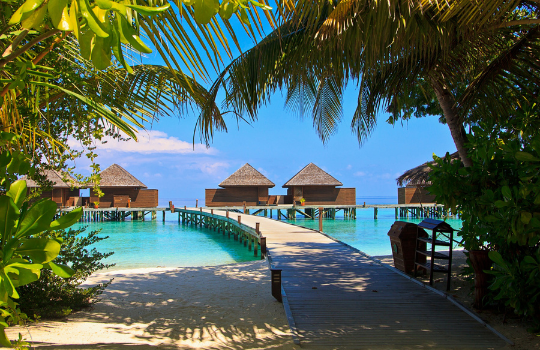 Over water villas in The Maldives