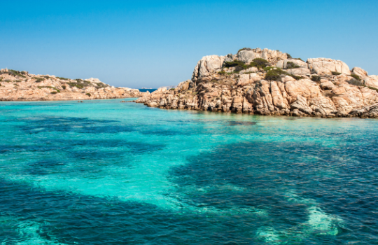 The sea on the coast of Sardinia